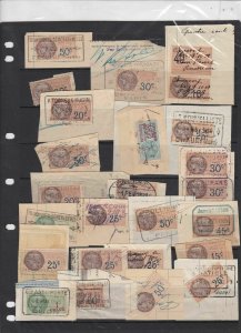 french revenue stamps on piece ref 16489