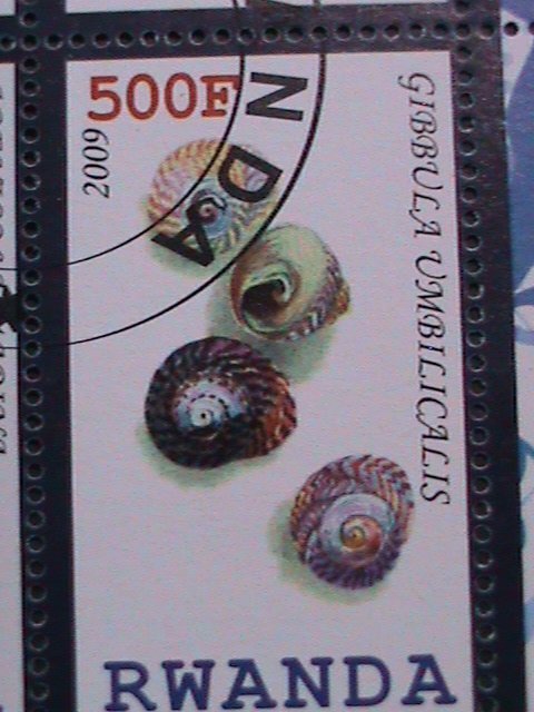 ​RWANDA-2009- WORLD FAMOUS MARINE SEA FAUNA CTO SHEET-VF-WE SHIP TO WORLD WIDE