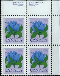 CANADA   #705 MNH UPPER RIGHT PLATE BLOCK  (2)