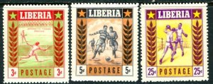 Liberia; 1955: Sc. # 347-349: MNH Cpl. Set