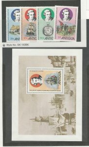 Antigua, Postage Stamp, #547-551 Mint NH Set & Sheet, 1979 Captain Cook