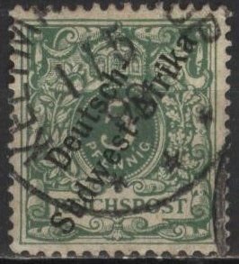 German South West Africa 2 (used) 5pf numeral, grn (1897)