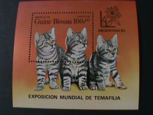 ​GUINEA BISSAU- WORLD STAMPS SHOW ARGENTINA'85-LOVELY LITTLE CANTS MNH S/S