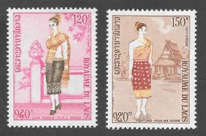 Laos Scott C101-C102 MNHOG - 1973 Women's Costumes Issue