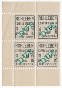 (I.B) Germany Cinderella : Ruhleben POW Camp - Express Delivery 1/3d (Due)