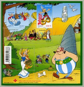 France Asterix 2009 Souvenir Sheet Mnh / ** Odd Shaped Stamps Comics