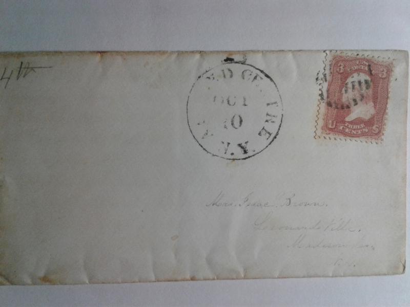 SCOTT # 65 POSTAL HISTORY 1861-1862 CIVIL WAR ERA !! VERY NICE