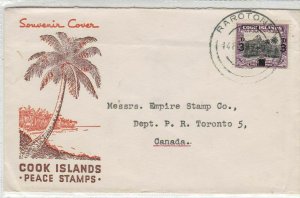 Cook Island Peace Stamps Souvenir Palm Tree Illustration Stamp Cover Rf33572