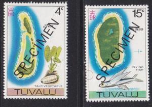 Tuvalu # 24 & 29, Maps with Specimen Overprints, NH