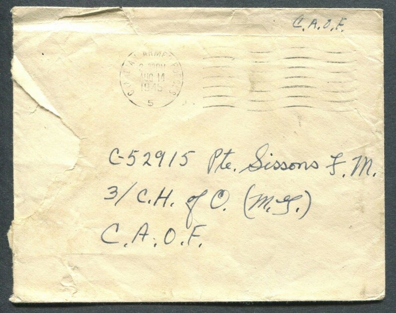CANADA WWII MILITARY COVER DATED V-J DAY
