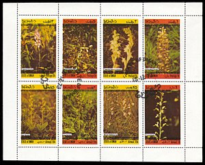 Oman State, CTO, Flowers miniature sheet of 8