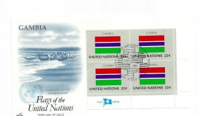 United Nations #480 Flag Series 1986, Gambia, ArtCraft, MI4 FDC