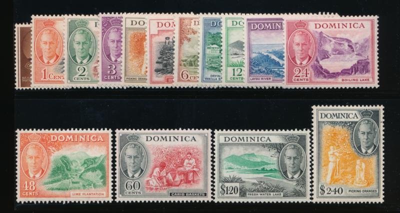 DOMINICA 122-136 MINT F-VF LH 1951 KGVI