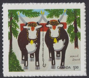 Canada 3256 Christmas Maud Lewis Team of Oxen in Winter $1.30 single MNH 2020