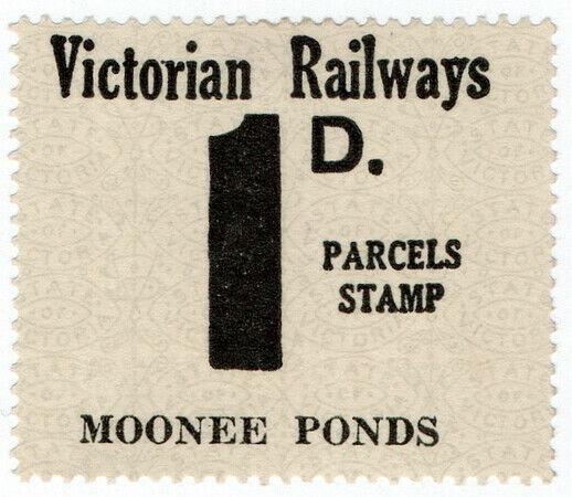 (I.B) Australia - Victoria Railways : Parcel Stamp 1d (Moonee Ponds)