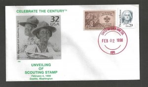 1998 Boy Scouts Celebrate Century # 3183j SOSSI stamp unveiling Seattle