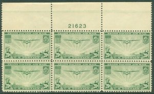 EDW1949SELL : USA 1937 Sc #C21 Choice VF MNH Top P/B with NO GUM SKIPS Cat $85++