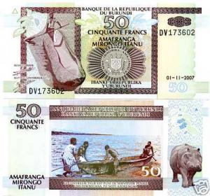 BURUNDI - 50 FRANCS 2007 - BANK NOTE - UNC