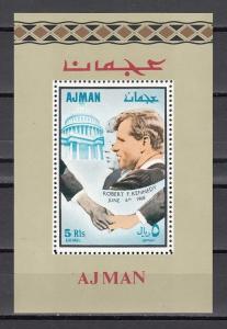 Ajman, Mi cat. 302, BL48 A. Civil Rights s/sheet. Robert Kennedy.