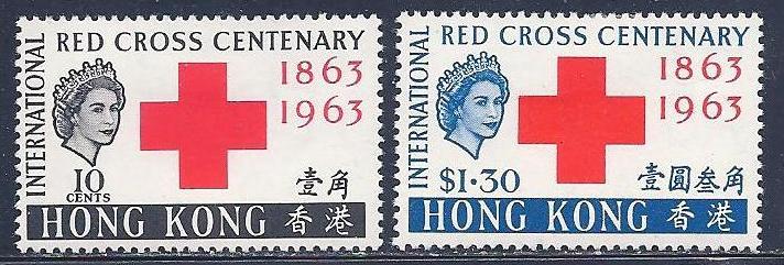 Hong Kong SC#219-220 Red Cross Centenary (1963) MH