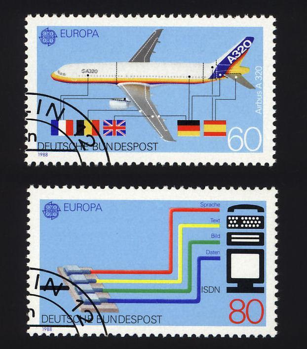 W. Germany Sc# 1552-53   1988 Europa - CTO OG NH