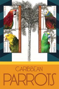 SAINT KITTS 2012 - CARIBBEAN PARROTS SHEET OF 4 STAMPS MNH