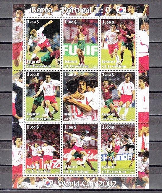 Isle of Freedom, 2002 Cinderella issue. World Cup Soccer, Portugese Team