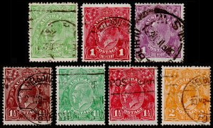 Australia Scott 19, 21-22, 24a, 25-27 (1914-24) Used F-VF, CV $13.55 P