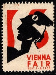 1935 Austria Poster Stamp Vienna Fair September 1-8