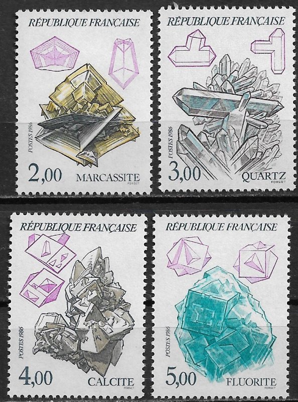 1986 France #2017-20 Minerals C/S of 4 MNH