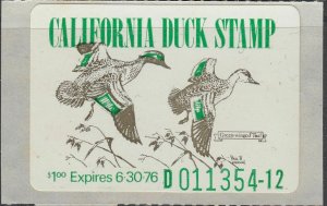  U.S. CALIFORNIA 5 State Duck Stamp NH (72120) 