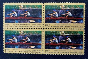 US Stamps, Scott #1335 Thomas Eakins Issue 1967 5c Block of 4 VF/XF M/NH
