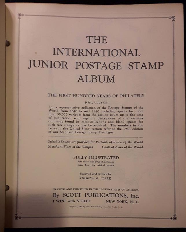 Scott International Worldwide Junior Postage Stamp Album 1840-1940