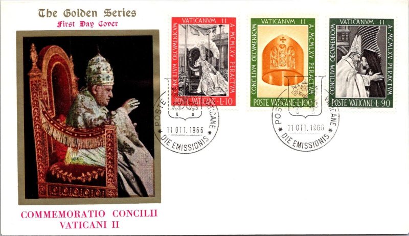 Vatican FDC 1965 - Second Vatican Council - Golden Series Cachet - F30829