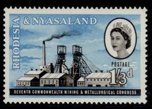 RHODESIA & NYASALAND QEII SG39, 1s 3d black & light blue, LH MINT.