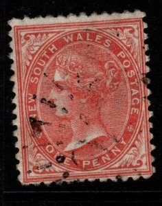 NEW SOUTH WALES SG223 1882 1d SCARLET p13 USED