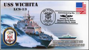 19-001, 2019, USS Wichita, Pictorial Postmark, Event Cover, LCS-13