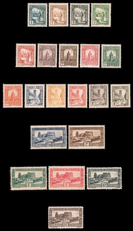 TUNISIA 1931-1934 COMPLETE SCENIC SET MINT #122-142 and CV$160.05 Maury @ €...