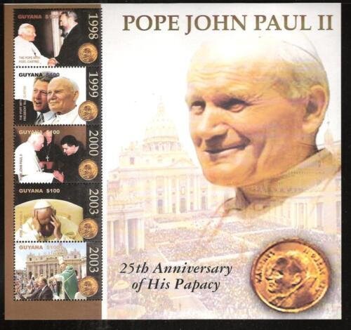 GUYANA - 2003 - Pope John Paul II - Perf Min Sheet - Mint Never Hinged
