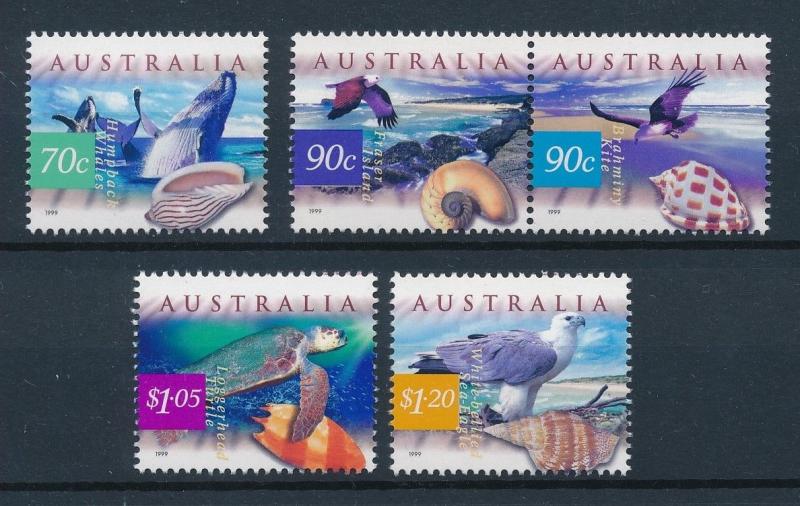 [73607] Australia 1999 Marine Life Whale Seashells Turtle Birds  MNH