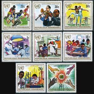 RWANDA 1972 - Scott# 486-93 Racism Set of 8 LH