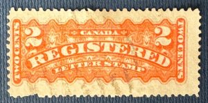 CANADA 1875-92 REGISTRATION Stamp 2c P.12x11½ SG#R10 C5391