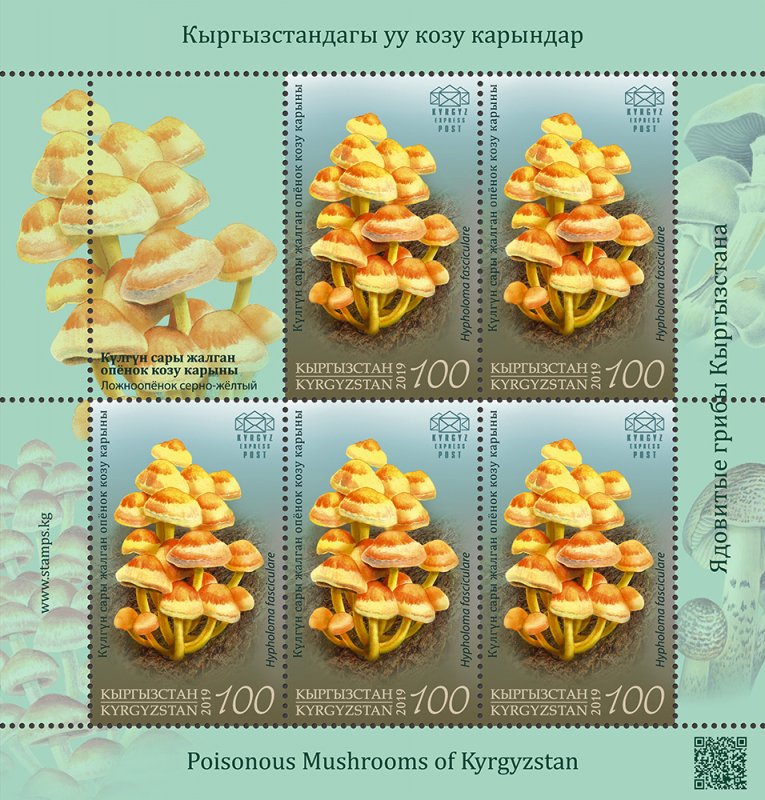 Stamps of Kyrgyzstan 2019. - Minisheet.  123L. Sulfur Tuft.