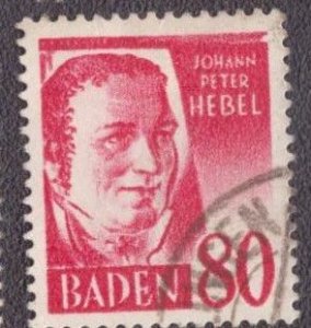 Germany -French Occupation Baden 1949 -  5n39 Used