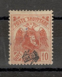 ALBANIA - USED STAMP, 10 Q - OVERPRINT - TYPE II - 1922.