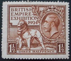 Great Britain 1924 GV Exhibition One and a Halfpence SG 431 mint