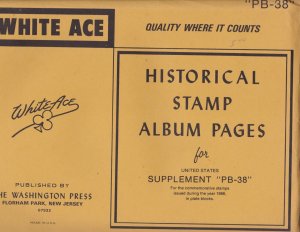 KAPPYSstamps WHITE ACE PLATE BLOCK PAGES SUPPLEMENT PB-38 FOR 1986 #15