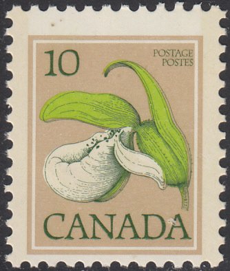 Canada 1977 MNH Sc #711 10c Lady's Slipper flower