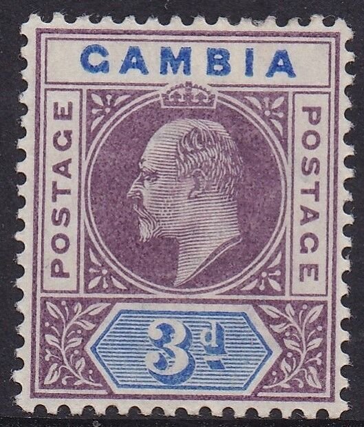 GAMBIA 1902 KEVII KEY TYPE 3D WMK CROWN CA