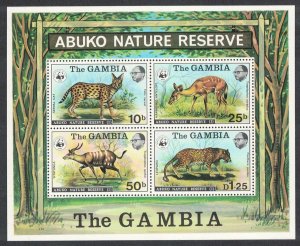 Gambia WWF Wild Animals MS 1976 MNH SC#Bl. 344 SG#MS360 MI#Block 2